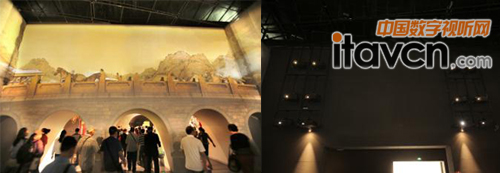 NEC PX550W+工程投影機(jī)3*9融合打造的《盧溝運(yùn)筏圖》氣勢(shì)恢宏