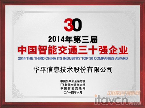 華平股份喜獲“中國智能交通30強企業(yè)”稱號